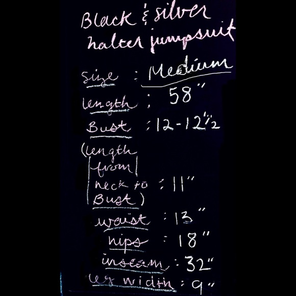 Black/Silver Halter Jumpsuit / size (M) NEW!! - Picture 5 of 5